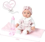 Enjoyin 12'' Baby Doll in Gift Box with Pink Cloths, Pacifier, 13''x13'' Microfabric Blanket, and Feeding Bottle.