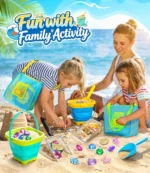 Beach Toys for Kids, 25 Pcs Metal Sand Sifter & Collapsible Beach Buckets Set, Stainless Steel Sand Shovel, Sandcastle Building