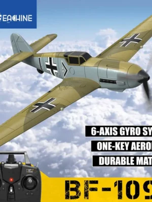 Eachine BF109 RC Airplane 2.4GHz 4CH 400mm Wingspan 6-Axis One Key U-Turn Aerobatic Xpilot Stabilization System EPP Mini RTF Toy
