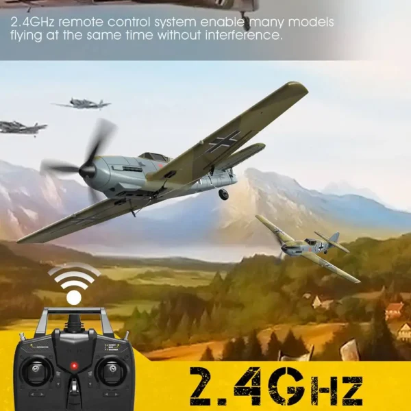Eachine BF109 RC Airplane 2.4GHz 4CH 400mm Wingspan 6-Axis One Key U-Turn Aerobatic Xpilot Stabilization System EPP Mini RTF Toy