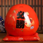 7.5 Inch Japanese Daruma Ornament Ceramic Money Box Dharma Coin Bank Maneki Neko Fortune Figurine Feng Shui Wedding Gift