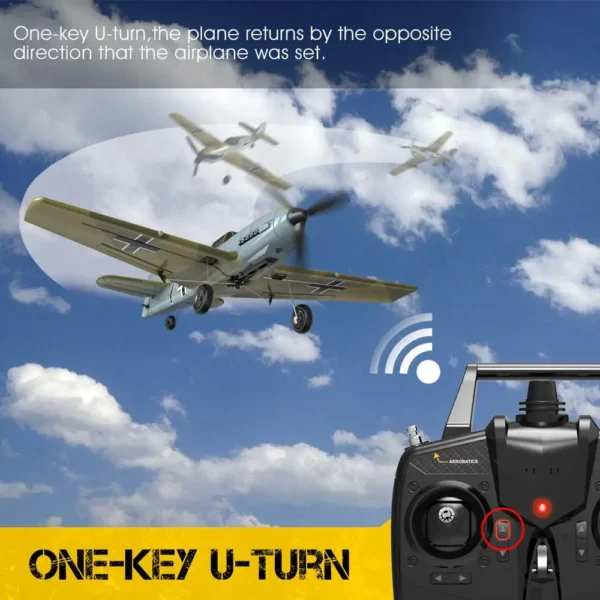 Eachine BF109 RC Airplane 2.4GHz 4CH 400mm Wingspan 6-Axis One Key U-Turn Aerobatic Xpilot Stabilization System EPP Mini RTF Toy