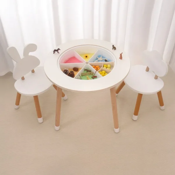 Children's wooden sensory table with sensory tray play sand and water table