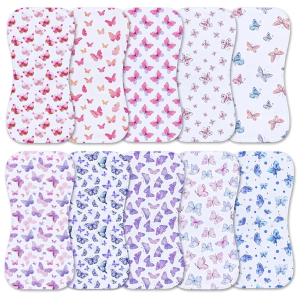 10-Pack Burp Cloths for Boys and Girls - Organic Baby Burp Cloth,Baby Washcloths, Burp Rags, Large Burp Clothes for Newborn