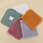 5-piece set Soft and absorbent 6-layer pure cotton gauze baby burp cloth Newborn drooling teething burp towel Bib