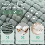5-piece set Soft and absorbent 6-layer pure cotton gauze baby burp cloth Newborn drooling teething burp towel Bib