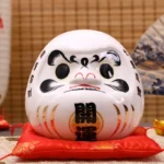 7.5 Inch Japanese Daruma Ornament Ceramic Money Box Dharma Coin Bank Maneki Neko Fortune Figurine Feng Shui Wedding Gift