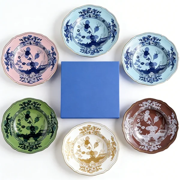 High-end Oriental Series Ceramic 9in Round Soup Plate Square Steak Plate Fruit Pastry Plate Home Decorative Dish