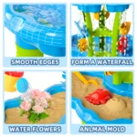 Kids Splash Sand Table Water Toys Summer Outdoot Showers Splash Tower Water Table For Kids Beach 4 In1 Table Ctivity Sensory Toy