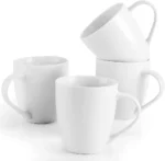 White Coffee Mugs Set of 4, 16 Ounce Mug with Handles, Ceramic Coffee Cups, Porcelain Mugs Sets, Large Coffee Mugs for CoffeeTea