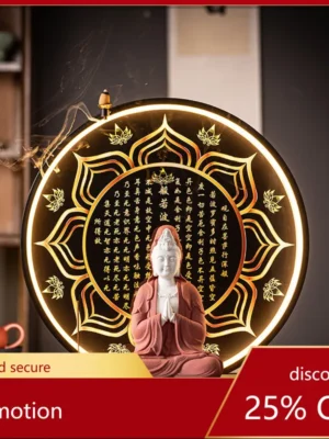 Cz ceramic guanyin buddha statue home worship living room ornaments sitting lotus smiling nanhai guanyin empress bodhisattva