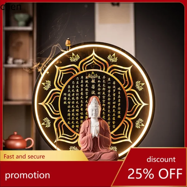 Cz ceramic guanyin buddha statue home worship living room ornaments sitting lotus smiling nanhai guanyin empress bodhisattva