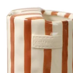 Hand-Painted Retro Striped Ceramic Coffee Mug Vintage Breakfast Cup Coffee Cup for Milk Coffee Juice Latte Hot Cold Drinks