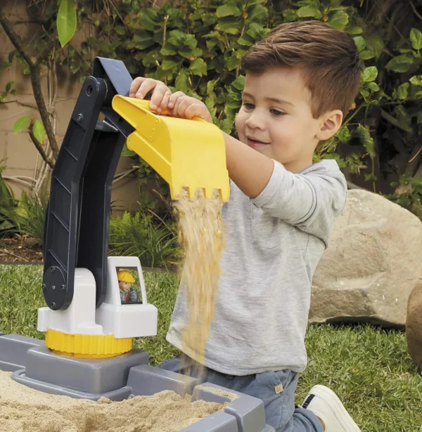 Dirt Diggers Excavator Sandbox for Kids, Including lid and Play Sand Accessories,Multicolor