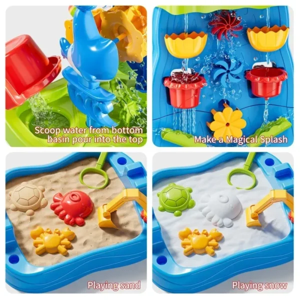 Waterfall Discovery Wall Kids Double-Sided Waterfall Water Table Sand Activity Sensory Table Summer Outdoor Toys for Toddlers