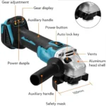 Power Tool Sets Impact Wrench 125mm Brushless Electric Angle Grinder 18V Battery Devices Combo Kit Power Tool