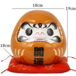 7.5 Inch Japanese Daruma Ornament Ceramic Money Box Dharma Coin Bank Maneki Neko Fortune Figurine Feng Shui Wedding Gift
