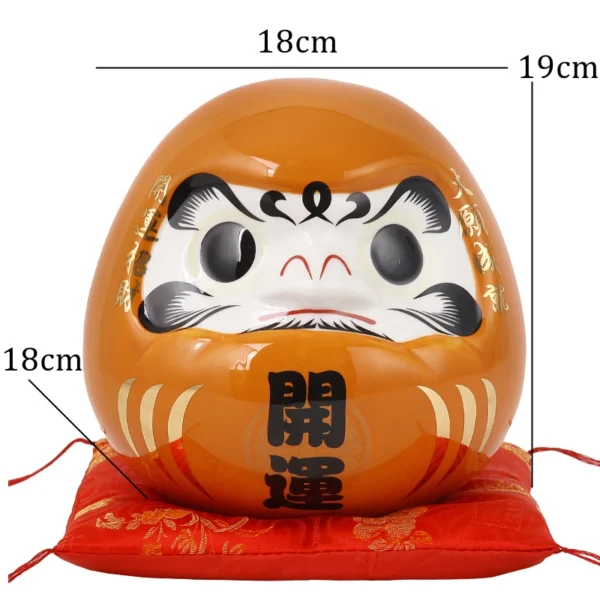 7.5 Inch Japanese Daruma Ornament Ceramic Money Box Dharma Coin Bank Maneki Neko Fortune Figurine Feng Shui Wedding Gift