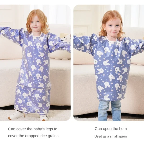 Unisex Baby Waterproof Feeding Bib 8 Months-5 Years with Table Cover to Prevent Mess Full Coverage Bib