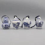 Set of 12 Ceramic Pedants, Mini Porcelain Jar Models, Hanging Ornaments, Home Decoration