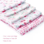 10-Pack Burp Cloths for Baby Girls - Organic Baby Burp Cloth, Baby Washcloths, Burp Rags, Large Burp Clothes