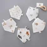5pcs/lot Baby Bibs Cotton Saliva Towel Triangle Scarf Newborn Double Layer Burp Cloths Bandana Baby Accessories Newborn