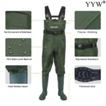 Waterproof Fishing Waders Pants Chest-Length Wader With Boots Durable Breathable Overalls Kit for Men Women Outdoor Raft Hunting