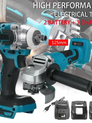 Power Tool Sets Impact Wrench 125mm Brushless Electric Angle Grinder 18V Battery Devices Combo Kit Power Tool