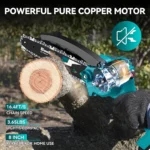 Seesii 8'' Mini Electric Chainsaw Cordless Rechargeable Handheld Cutting Wood&Pipe Garden Power Tools For Makita 18V Battery Pin