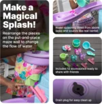 Rain Showers and Unicorns Water Table, Kids Water and Sand Activity Sensory Playset, Summer Outdoor Toys, 13 Piece Water Toy Acc