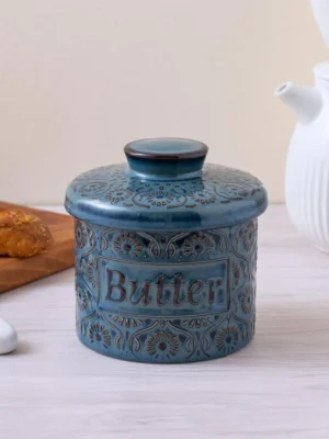 Ceramic Butter Crocks with Water Line for Spreadable Butter with Lid