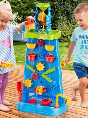 Waterfall Discovery Wall Kids Double-Sided Waterfall Water Table Sand Activity Sensory Table Summer Outdoor Toys for Toddlers