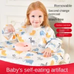 Unisex Baby Waterproof Feeding Bib 8 Months-5 Years with Table Cover to Prevent Mess Full Coverage Bib