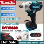 Makita DTW600 Cordless Impact Wrench 280N.m High Torque Brushless Electric Wrench Rechargeable 18V Auto Repair Power Tools
