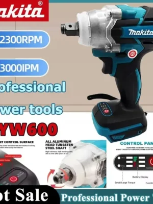 Makita DTW600 Cordless Impact Wrench 280N.m High Torque Brushless Electric Wrench Rechargeable 18V Auto Repair Power Tools