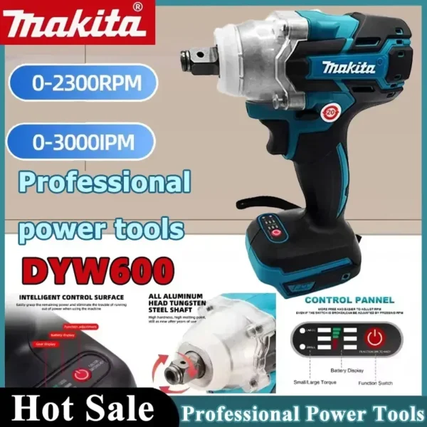 Makita DTW600 Cordless Impact Wrench 280N.m High Torque Brushless Electric Wrench Rechargeable 18V Auto Repair Power Tools