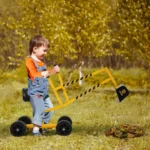 Sand Digger Excavator Toys for Kids Outdoor Sandbox Digger Crane with 360 Degree Rotatable Seat Excavator Ride On Toy Beach Toys