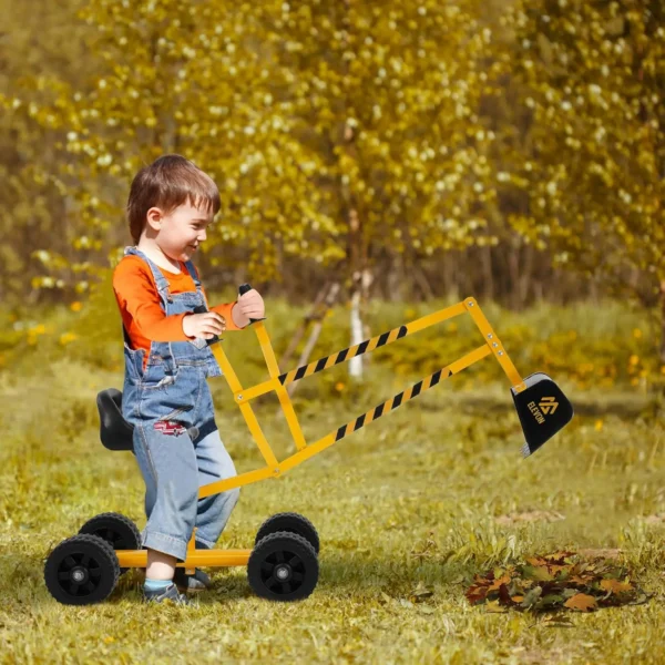 Sand Digger Excavator Toys for Kids Outdoor Sandbox Digger Crane with 360 Degree Rotatable Seat Excavator Ride On Toy Beach Toys