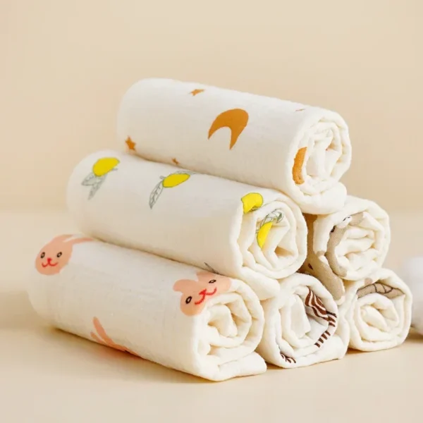 1/5pc Baby Face Towel Set - Newborn Cotton Muslin Items Includes Bibs Handkerchiefs Soft Saliva Towels & Feeding Burp Cloths