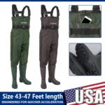Waterproof Fishing Waders Pants Chest-Length Wader With Boots Durable Breathable Overalls Kit for Men Women Outdoor Raft Hunting