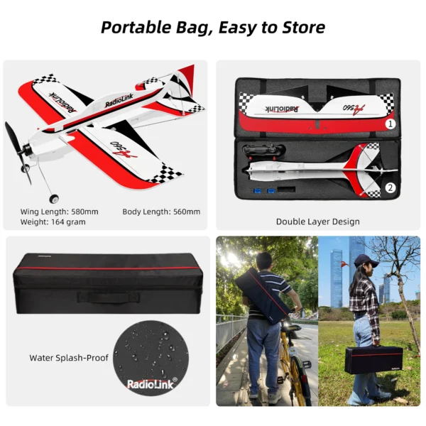 Radiolink A560 RTF PNP RC Airplane 3D EPP 4CH Remote Control Fixed Wing Plane Outdoor with Byme-A Gyro FC for Adult Beginners