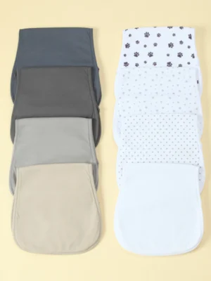 Waterproof Baby Burp Cloths, Extra Soft Spit Up Rags with 3 Absorbent Layers, 8-Pack Large Burp Cloths for Baby Boys