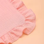 3-piece soft gauze cotton shoulder pad baby burp cloth with ruffles for newborns