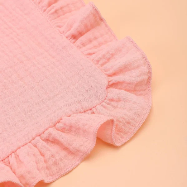 3-piece soft gauze cotton shoulder pad baby burp cloth with ruffles for newborns