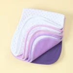 Curved Design Infants Burping Cloths-8 Pcs Waterproof Baby Girls Burp Rags, 3 Absorbent Layers Design