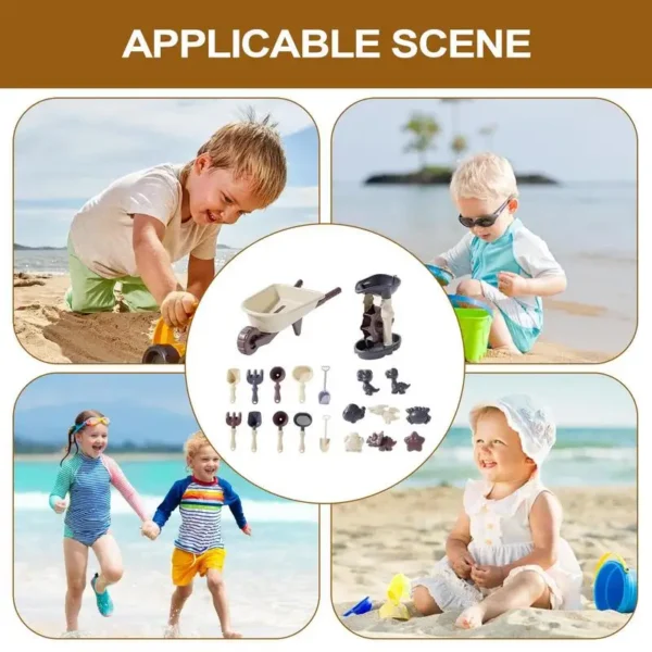Beach Toys 20x Shovels Set Sand Toys And Molds Cute Travel Games Portable Children Supplies Hot Weather Playset For Gathering