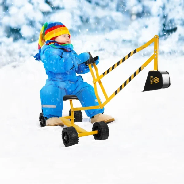 Sand Digger Excavator Toys for Kids Outdoor Sandbox Digger Crane with 360 Degree Rotatable Seat Excavator Ride On Toy Beach Toys