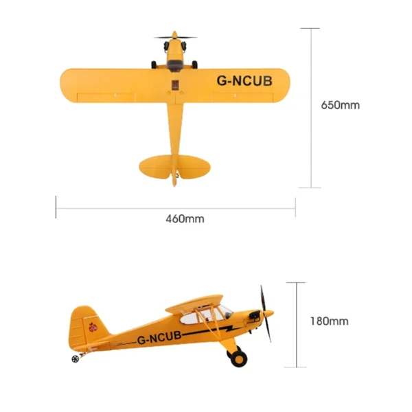 New J3-CUB RC Airplane 5CH 2.4G Remote Control Mode1 (Right Hand Throttle) 3D/6G 1406 Brushless Motor Outdoor Foam Fiexd Plane