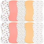 10-Pack Burp Cloths for Baby Unisex - Organic Baby Burp Cloth, Baby Washcloths, Burp Rags, Large Burp Clothes