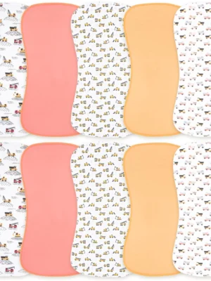 10-Pack Burp Cloths for Baby Unisex - Organic Baby Burp Cloth, Baby Washcloths, Burp Rags, Large Burp Clothes